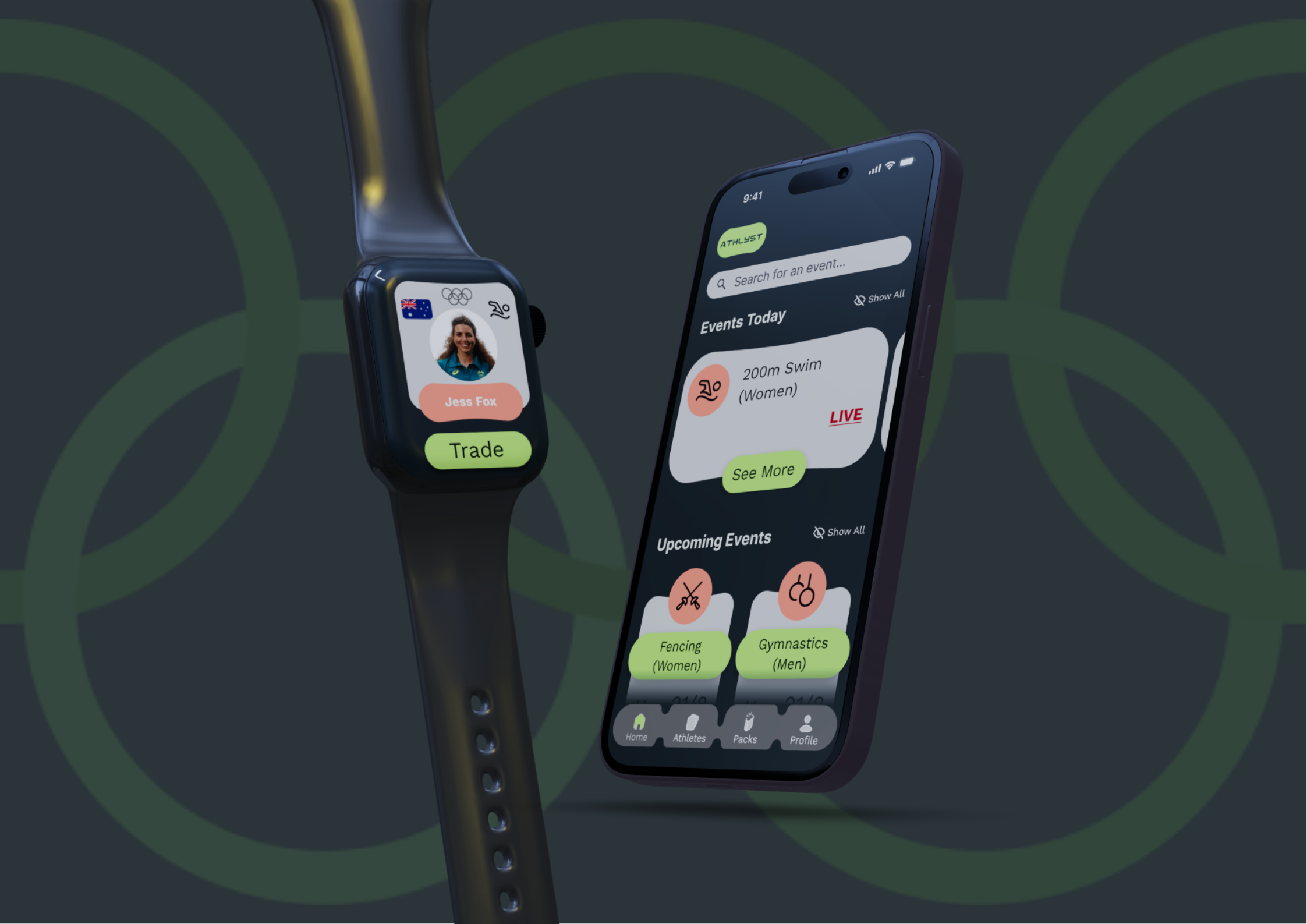 Athlyst app mockup
